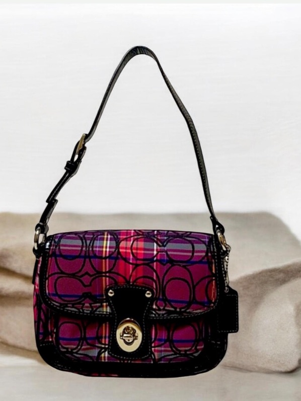 Coach Tarta Pliad Multi Color Penny Purse